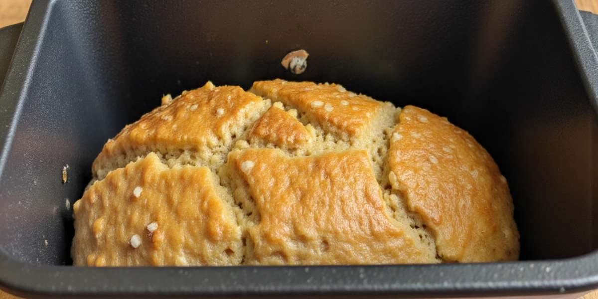 Bread Maker Banana Loaf freshly baked in a bread machine